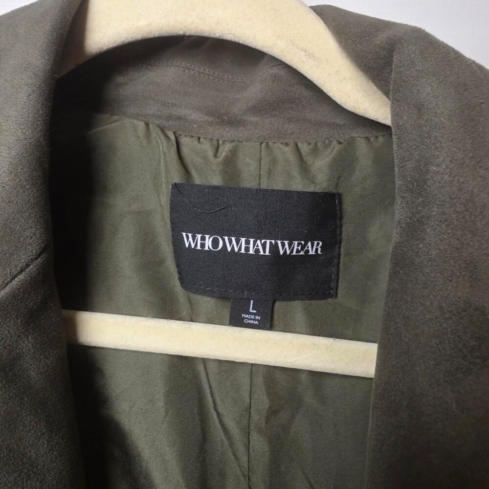 Who What Wear Olive Green Sleeveless Longline Vest | Tie Back Tailored Layering